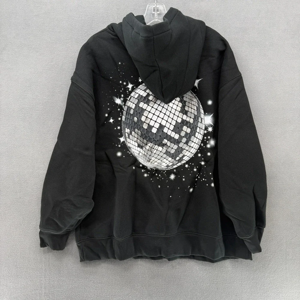 Wild Fable Black Disco Ball Graphic Hoodie Sweatshirt‎ XXL Responsible Style - Picture 8 of 11